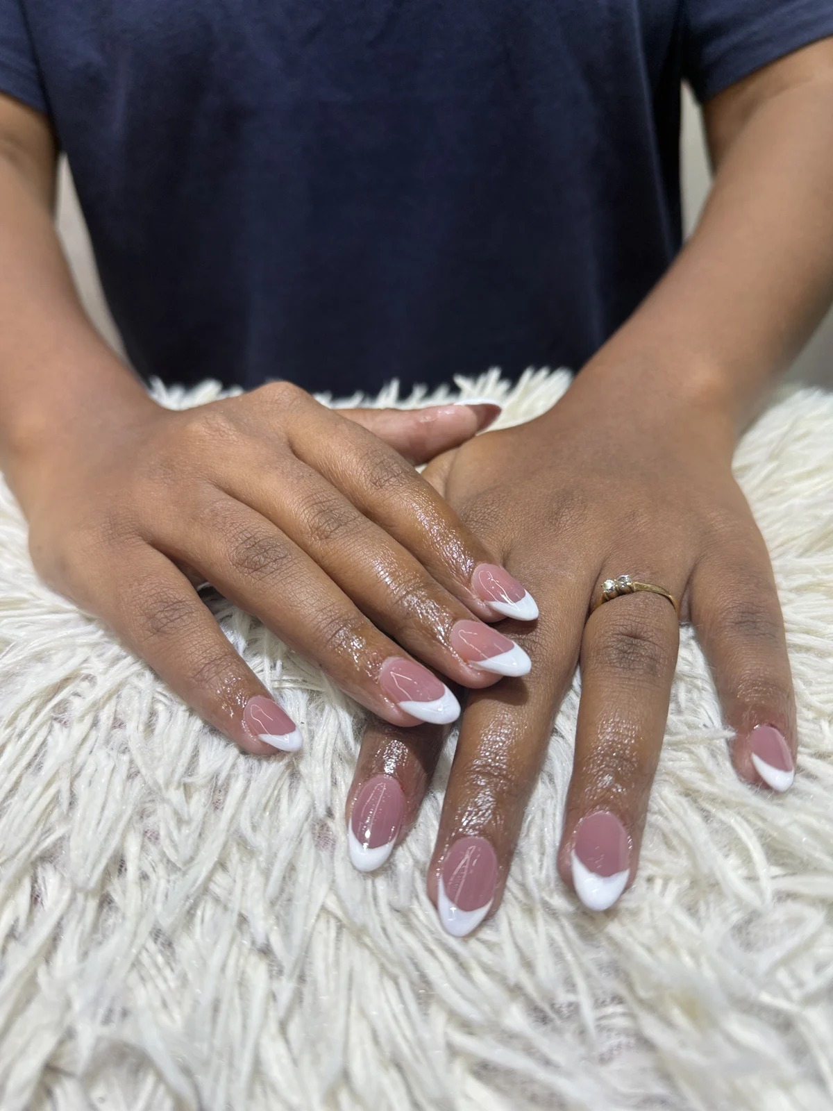 Pink nails with white French tips